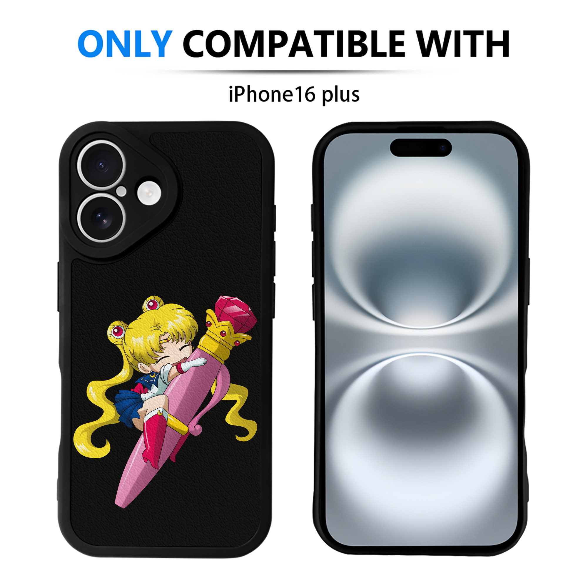 （画像用） 美少女戦士セーラームーン 月野 うさぎ つきの うさぎ Sailor Moon Tsukino Usagi 【iPhone 16シリーズ対応】シリコンスマホケース（レザー調） 材質：シリコン